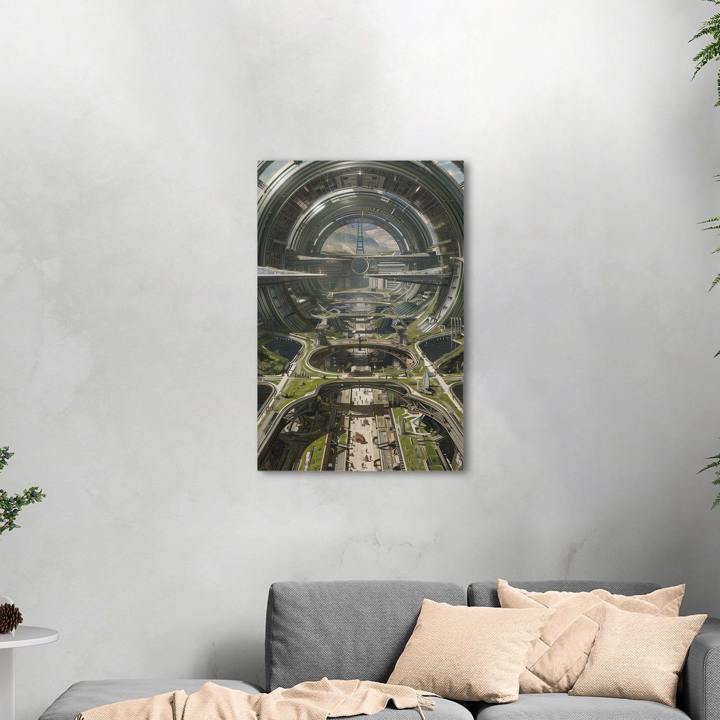 Digital Concept art of a future cityscape - Utopian Cyborg City