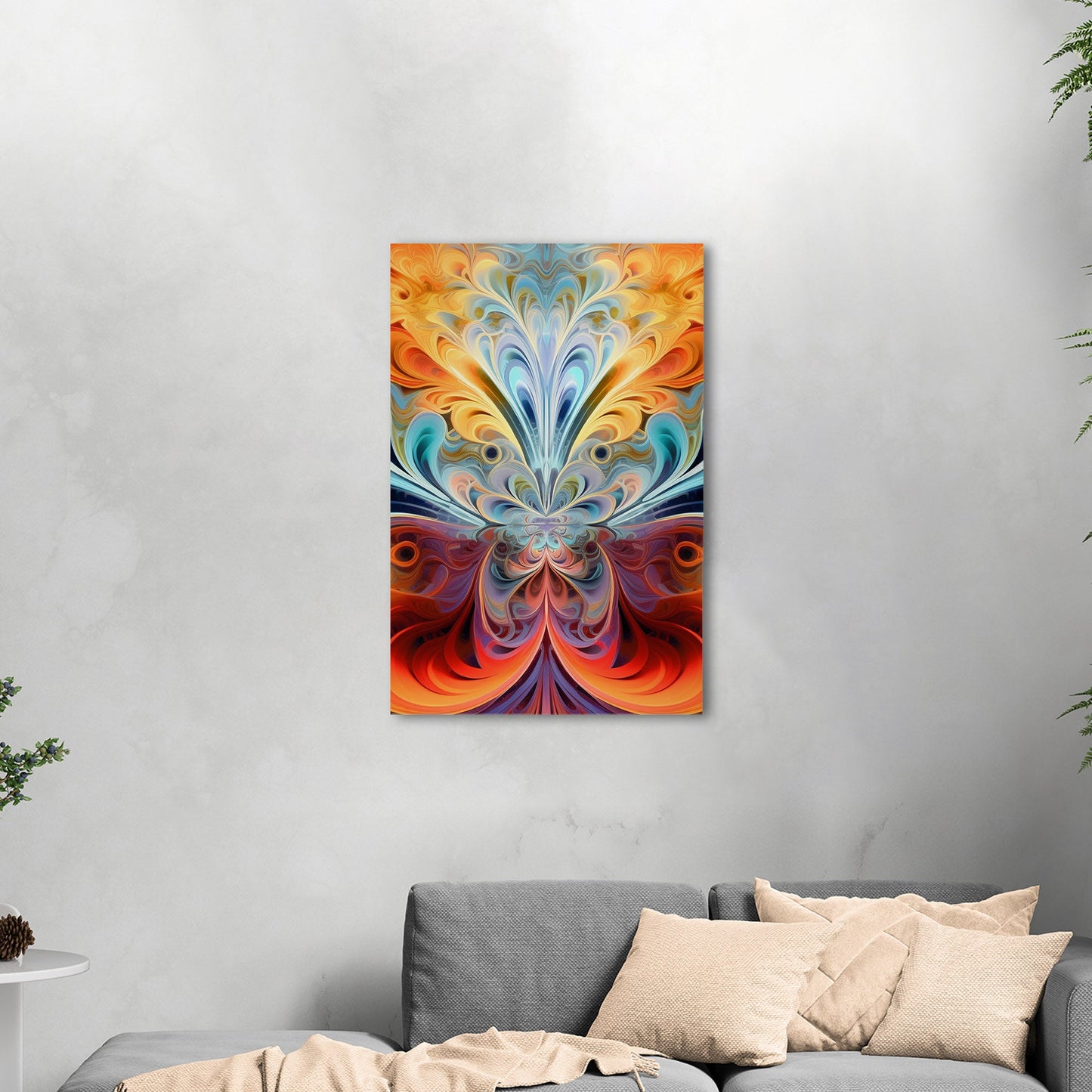 Fractal art piece with vibrant colors - Kaleidoscopic Elegance