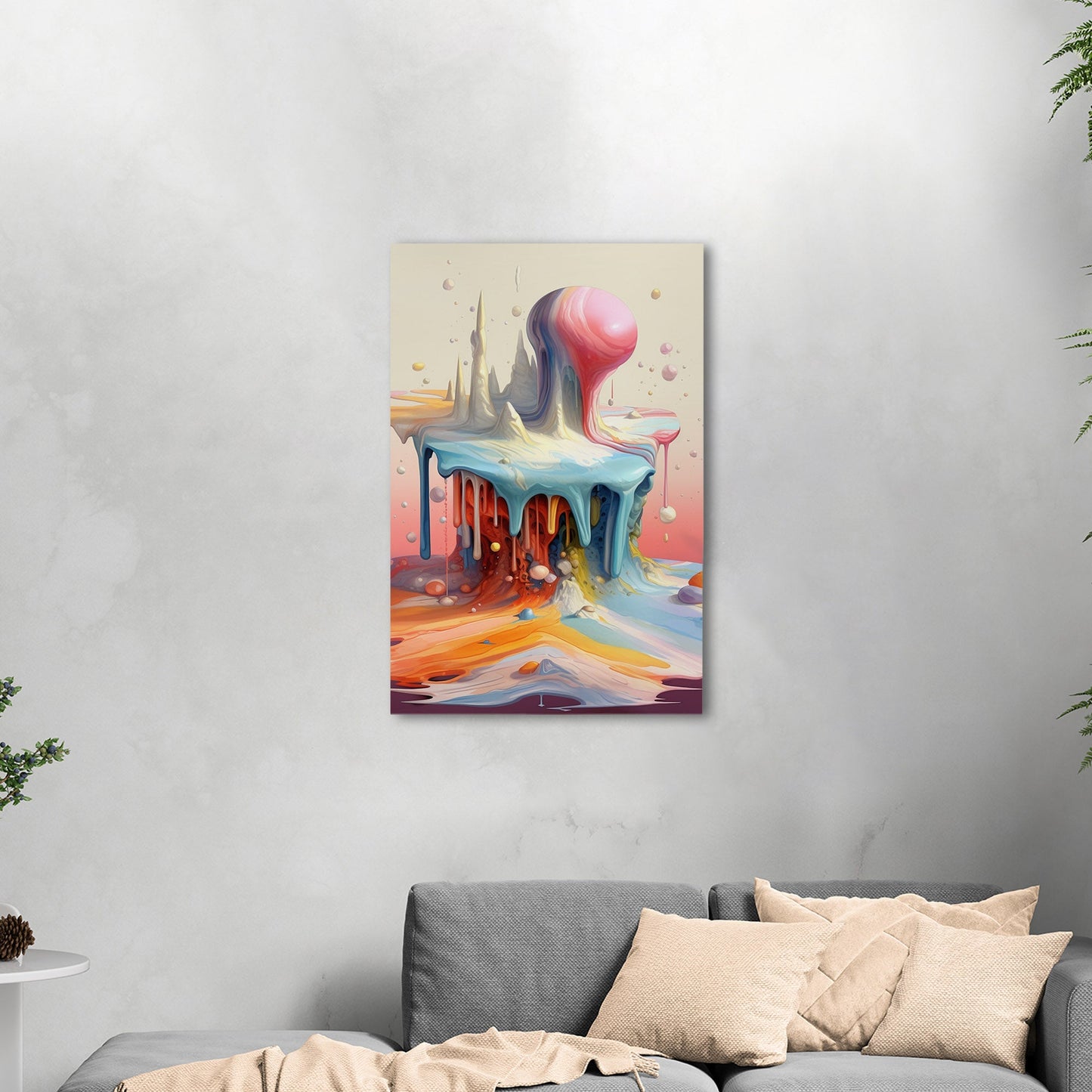 Abstract, surreal, dreamlike art with melting shapes - Enigmatic Elegance