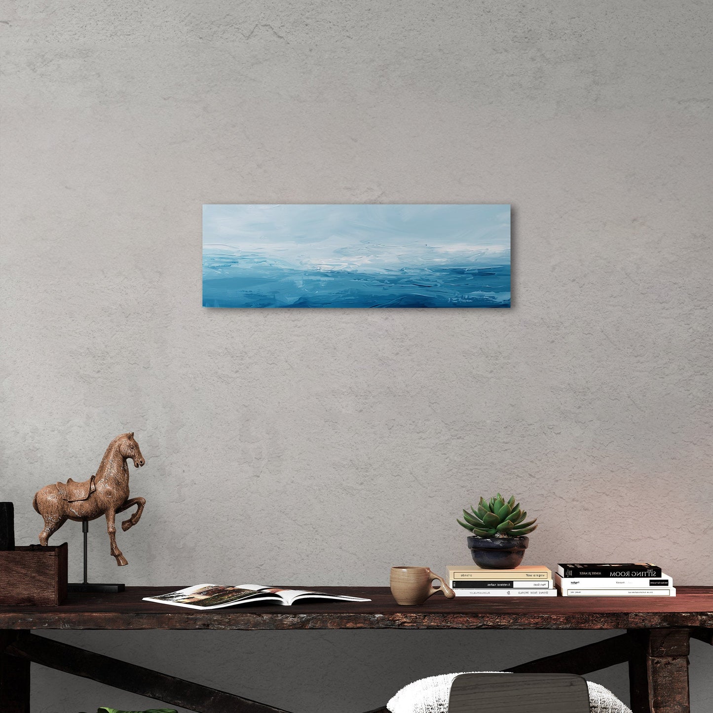 Abstract blue ocean brush strokes - Enigma