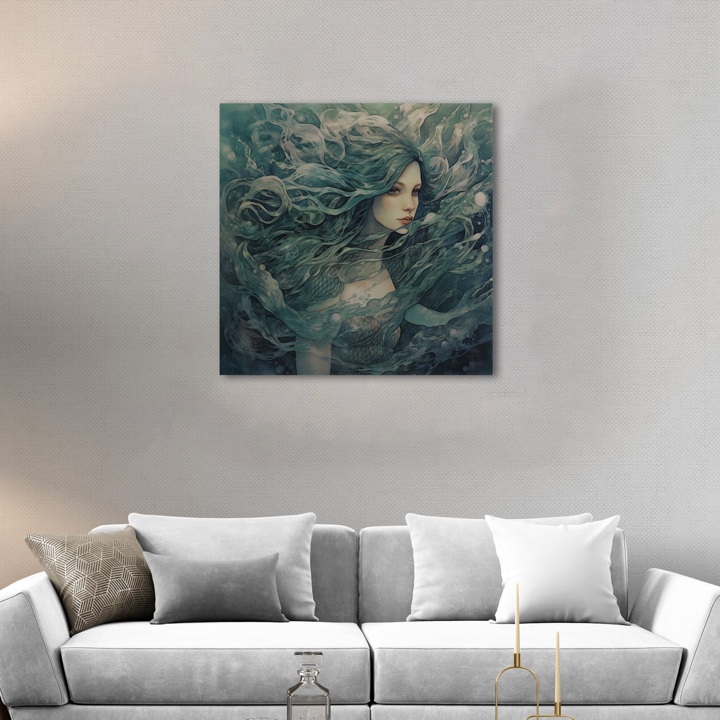 Enchanting mermaid swimming in mystical ocean - Serene Siren