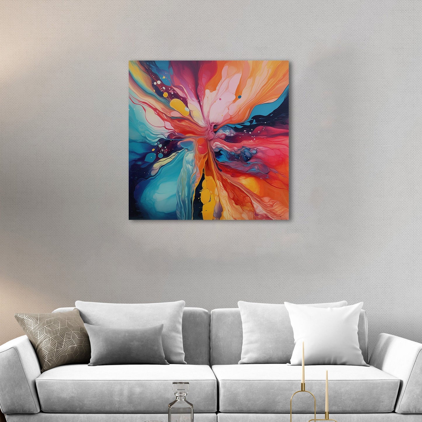 Abstract Splatter Oil Painting - Color Wave Splash