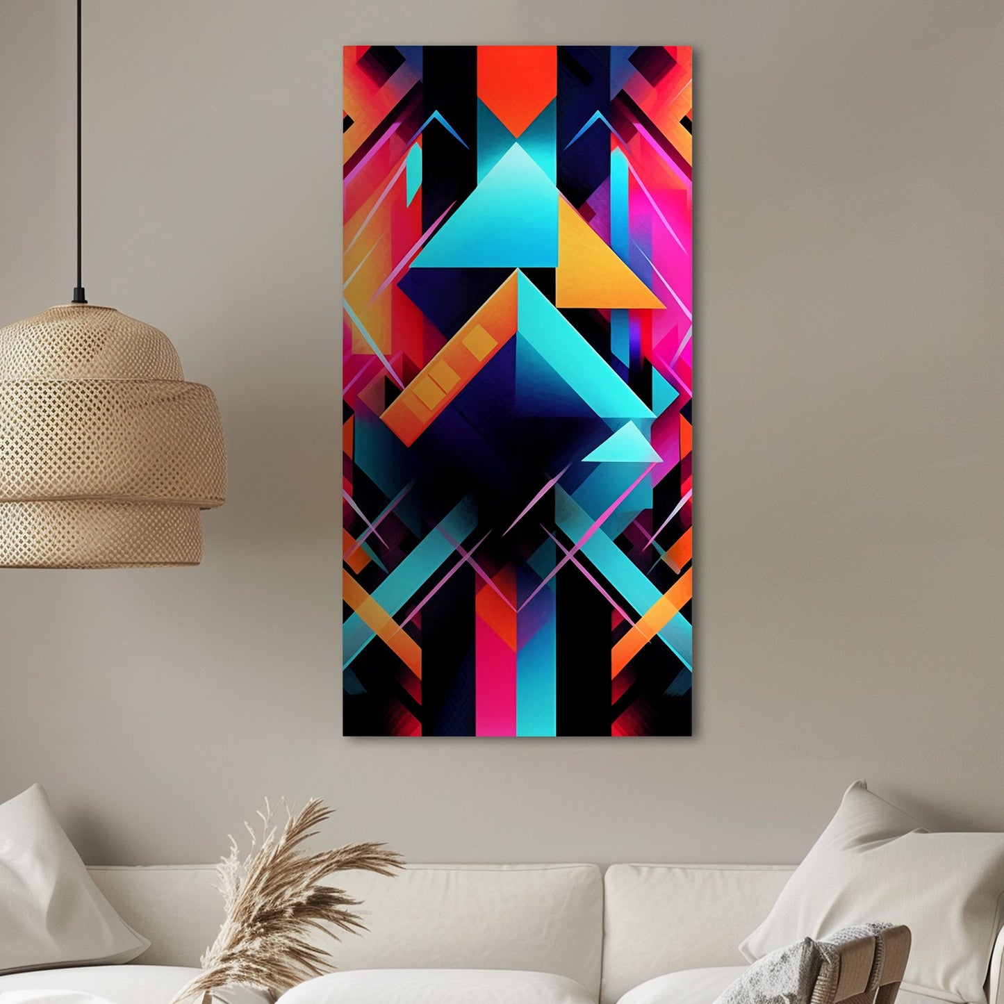 Bold neon geometric shapes - Electric Oasis