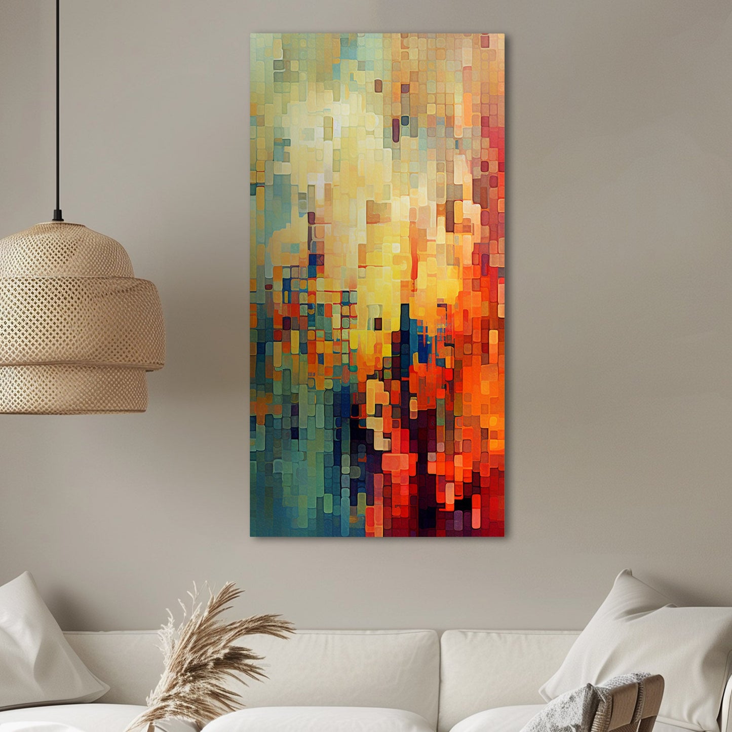 Pixelated mosaic retro abstract patterned geometric - Mesmerizing Modern Elegance