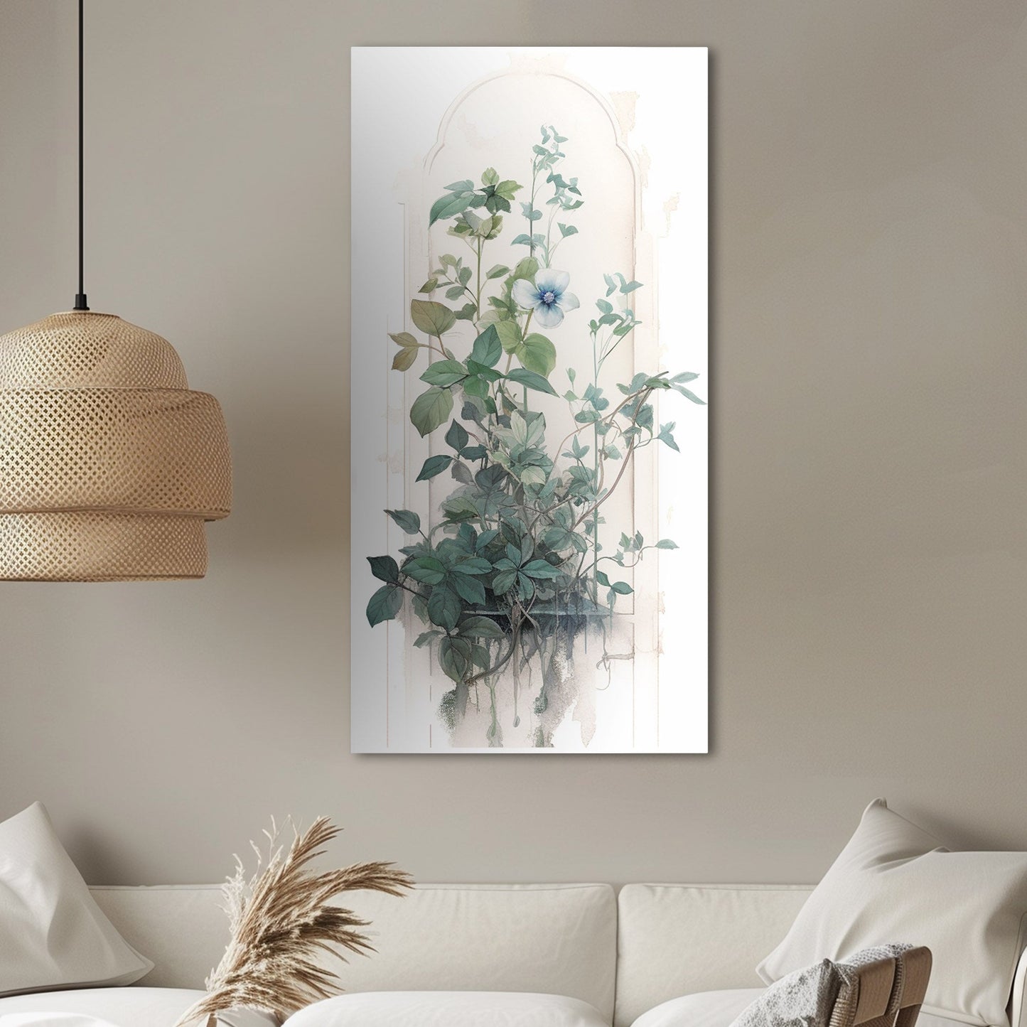 Watercolor Painting of Blue Wildflower