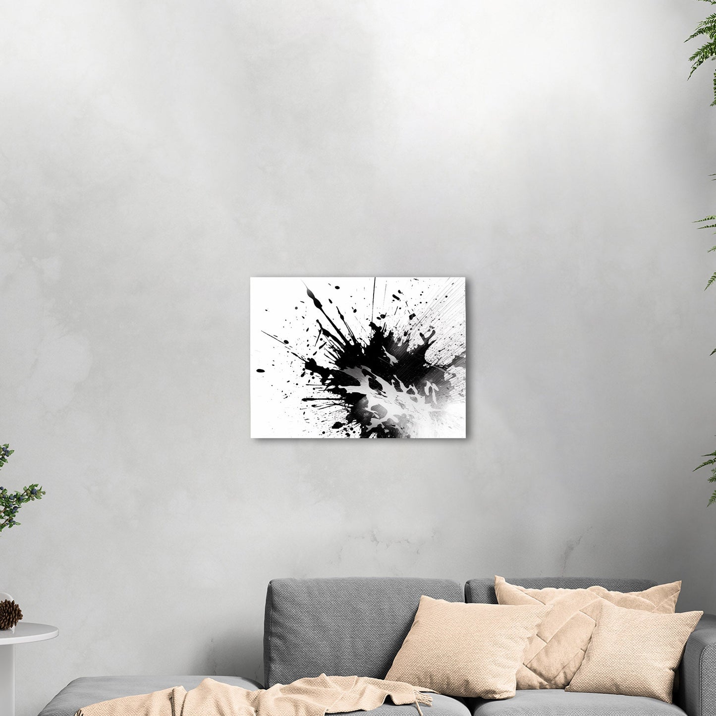Black and white abstract ink splatter art - Captivating Monochrome Ink Splatter Zen
