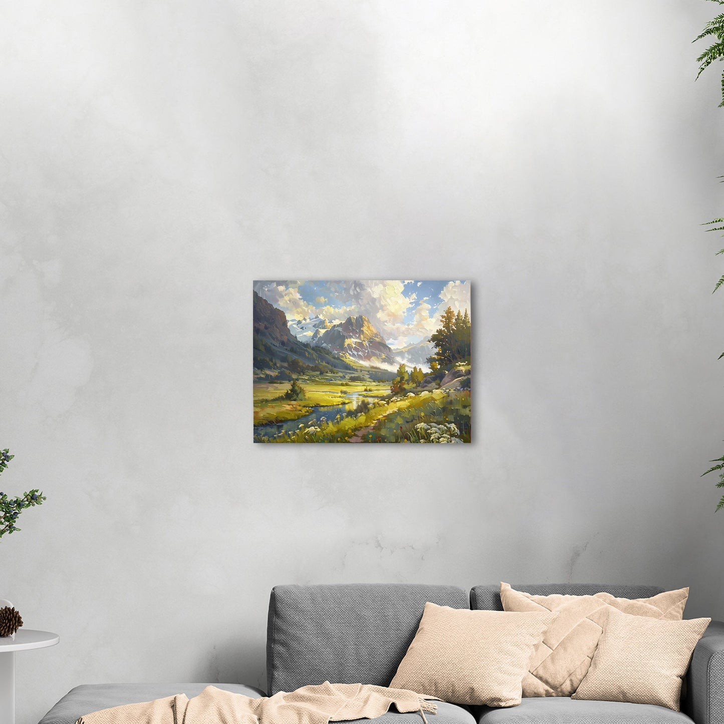 Vibrant landscape oil painting capturing nature's essence - Enriched Elegance