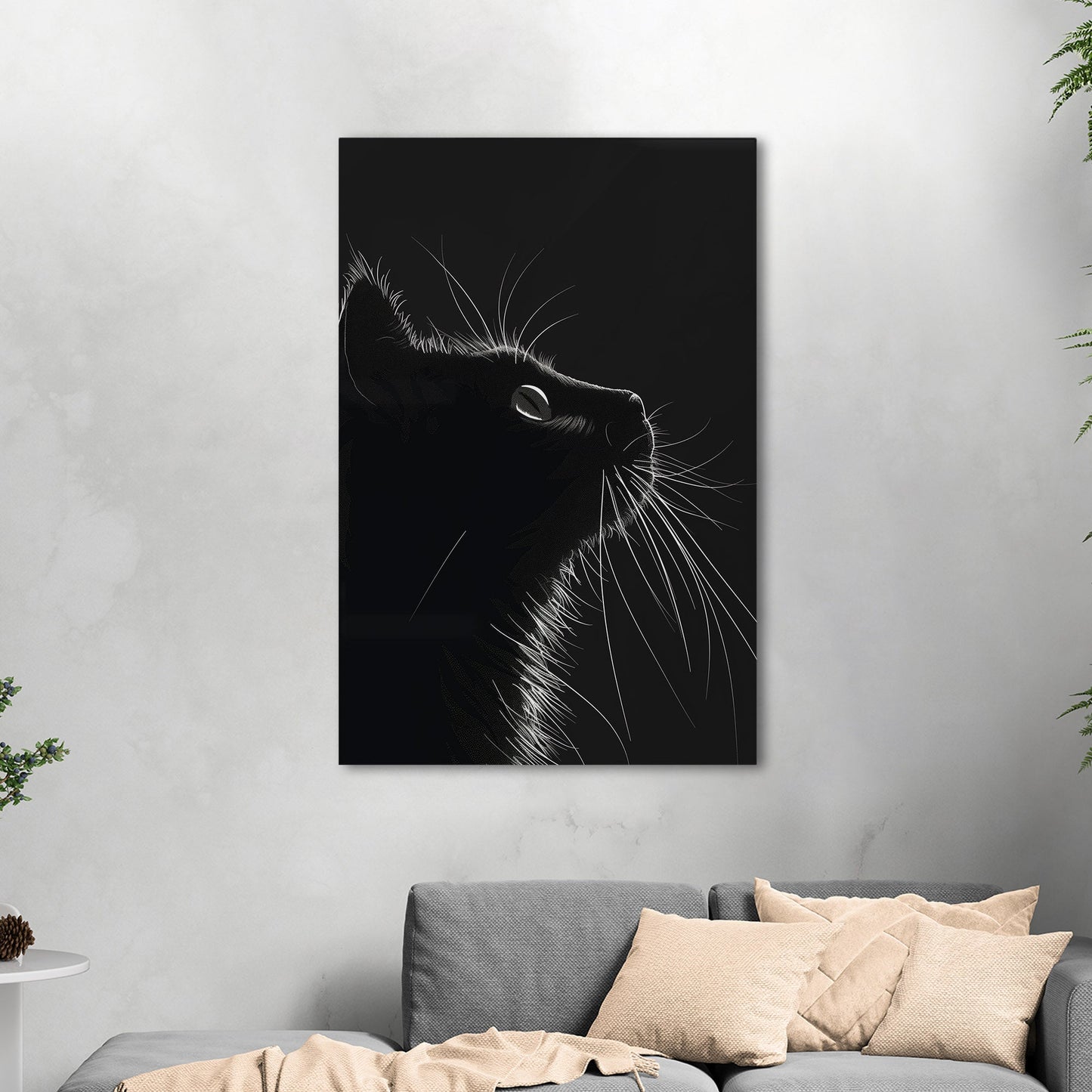 Minimalistic Cat Wall Art - Enchanting Elegance