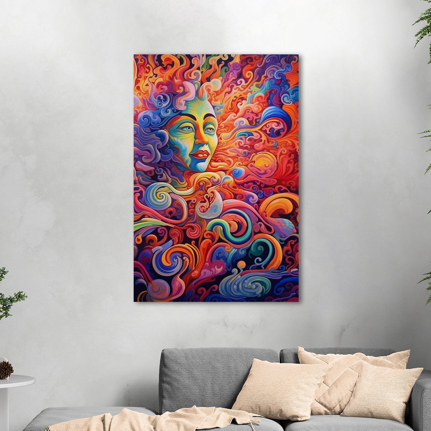 Psychedelic abstract airbrush painting of Vibrant Ebony - Enigmatic Revolution