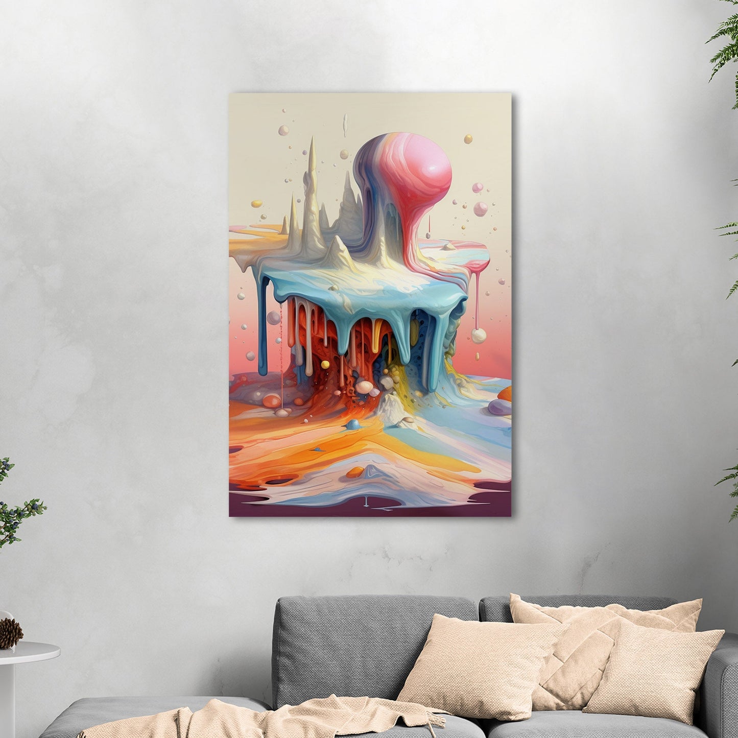 Abstract, surreal, dreamlike art with melting shapes - Enigmatic Elegance