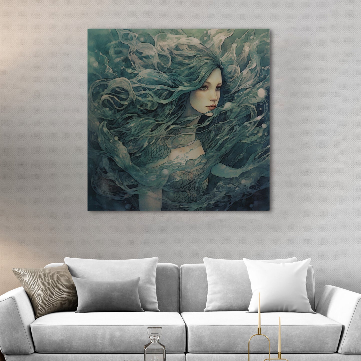 Enchanting mermaid swimming in mystical ocean - Serene Siren