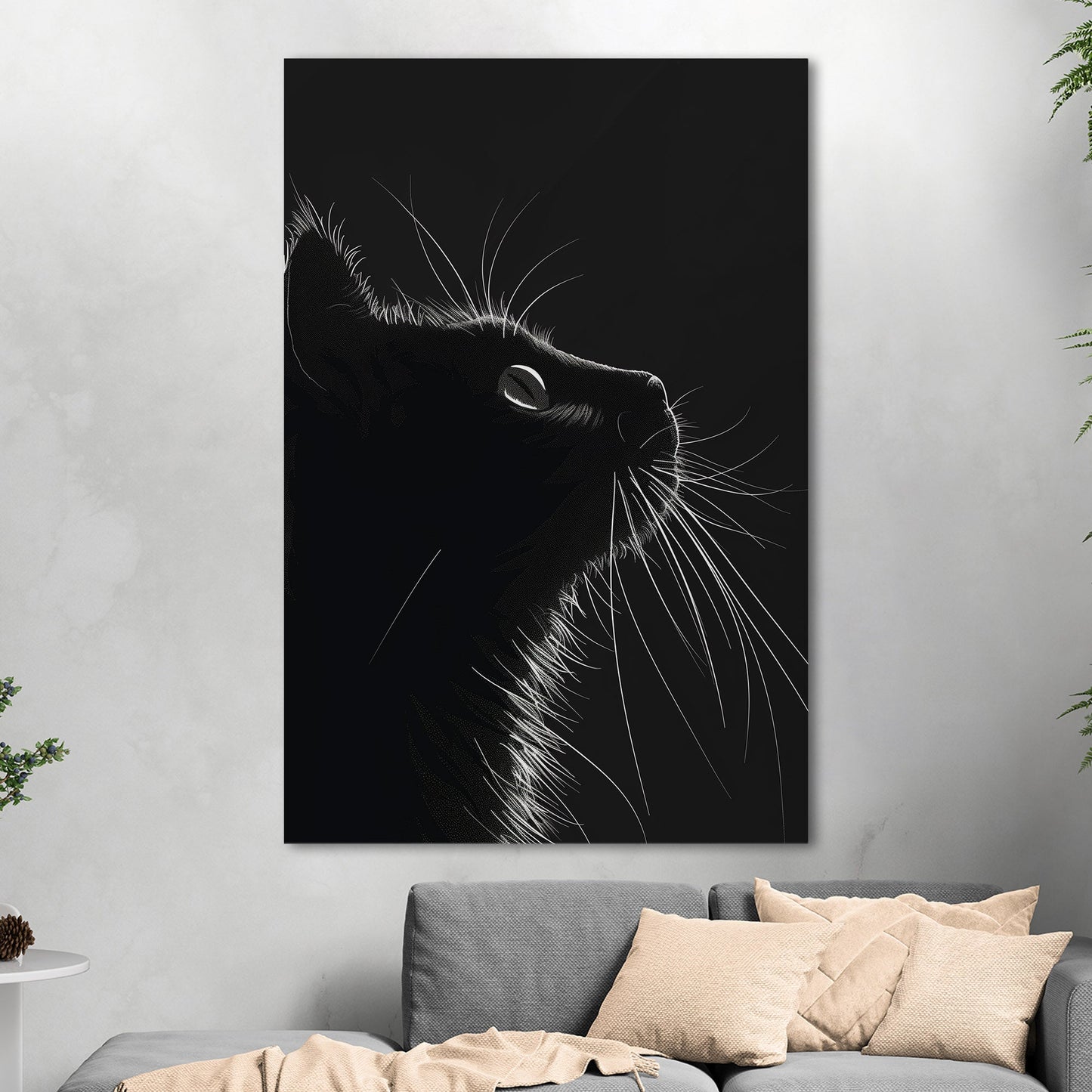 Minimalistic Cat Wall Art - Enchanting Elegance