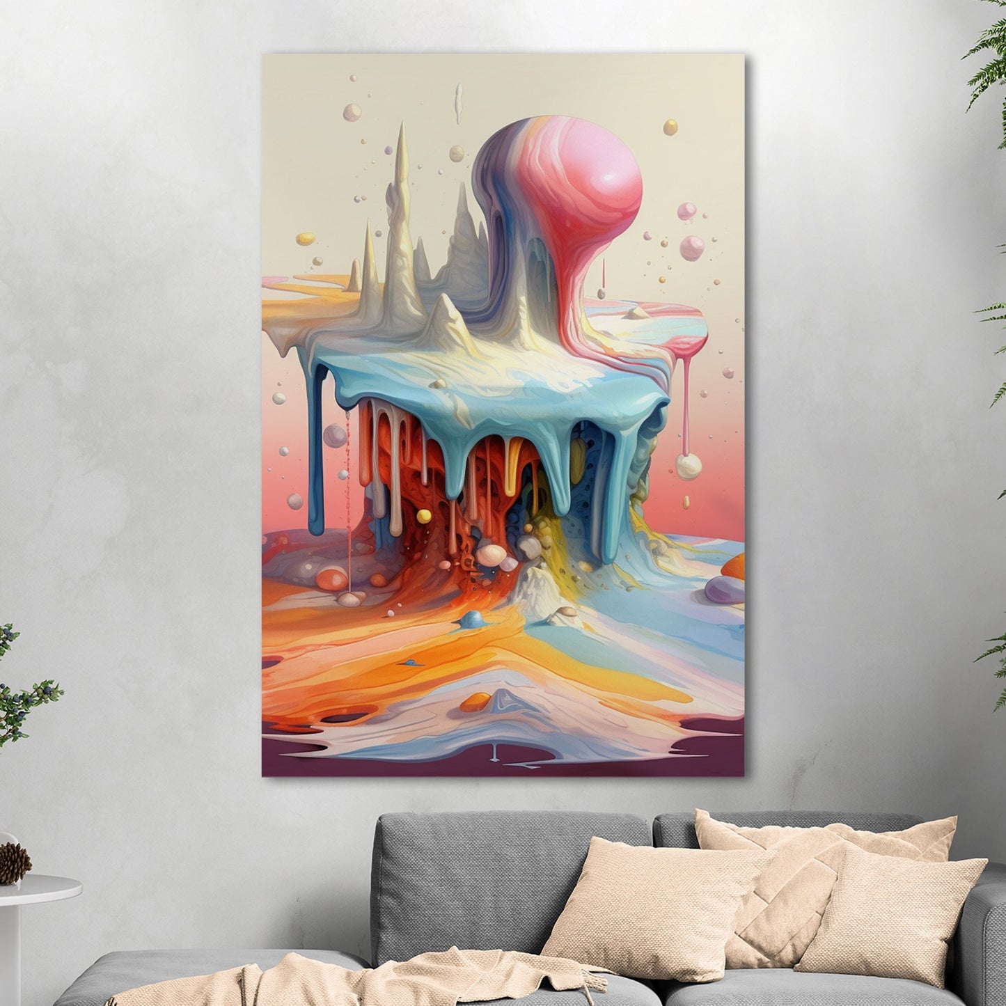 Abstract, surreal, dreamlike art with melting shapes - Enigmatic Elegance