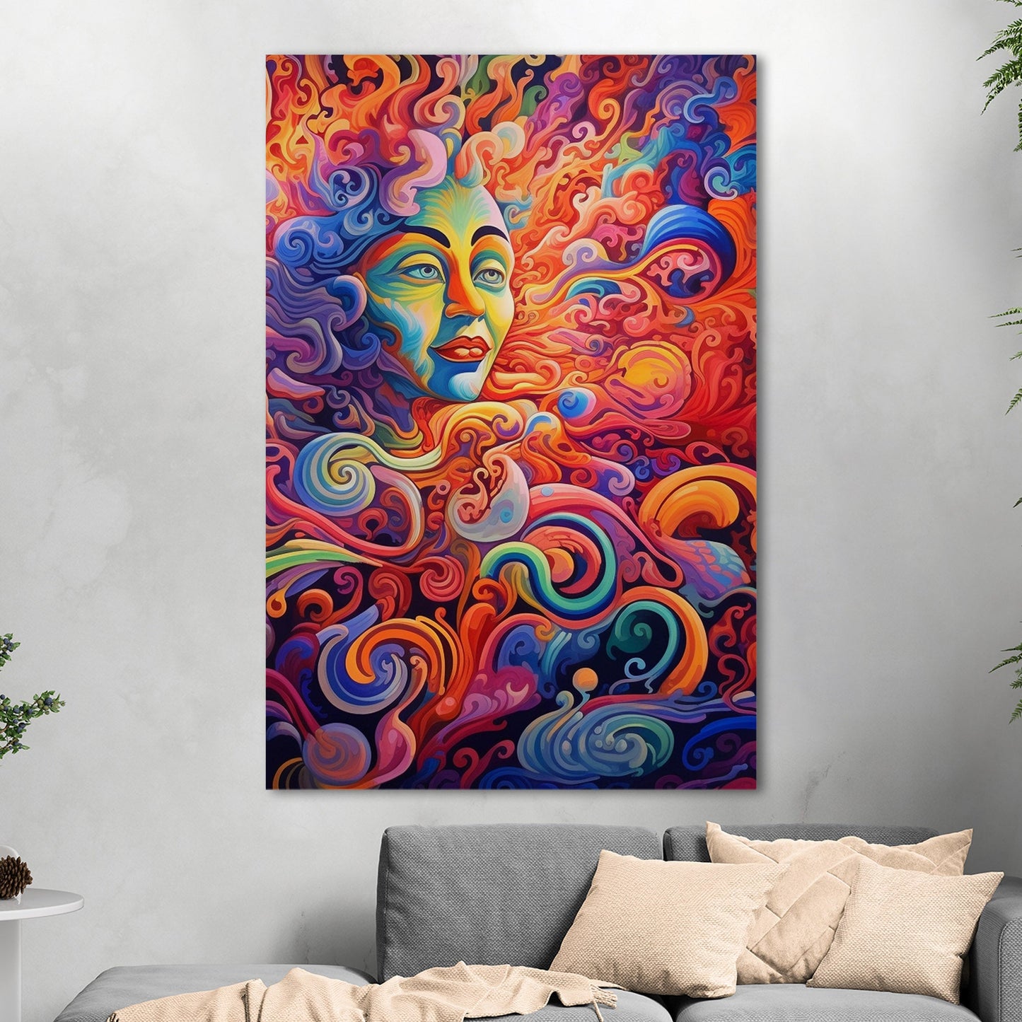 Psychedelic abstract airbrush painting of Vibrant Ebony - Enigmatic Revolution