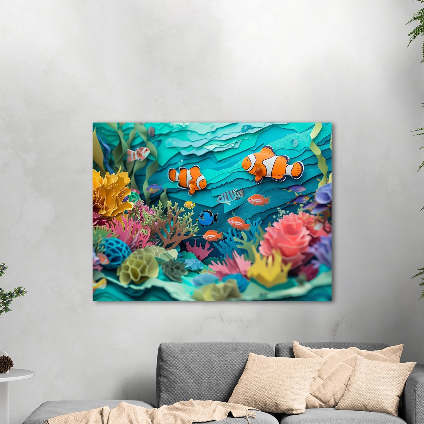 Vibrant marine life art on canvas - Serenity Dance