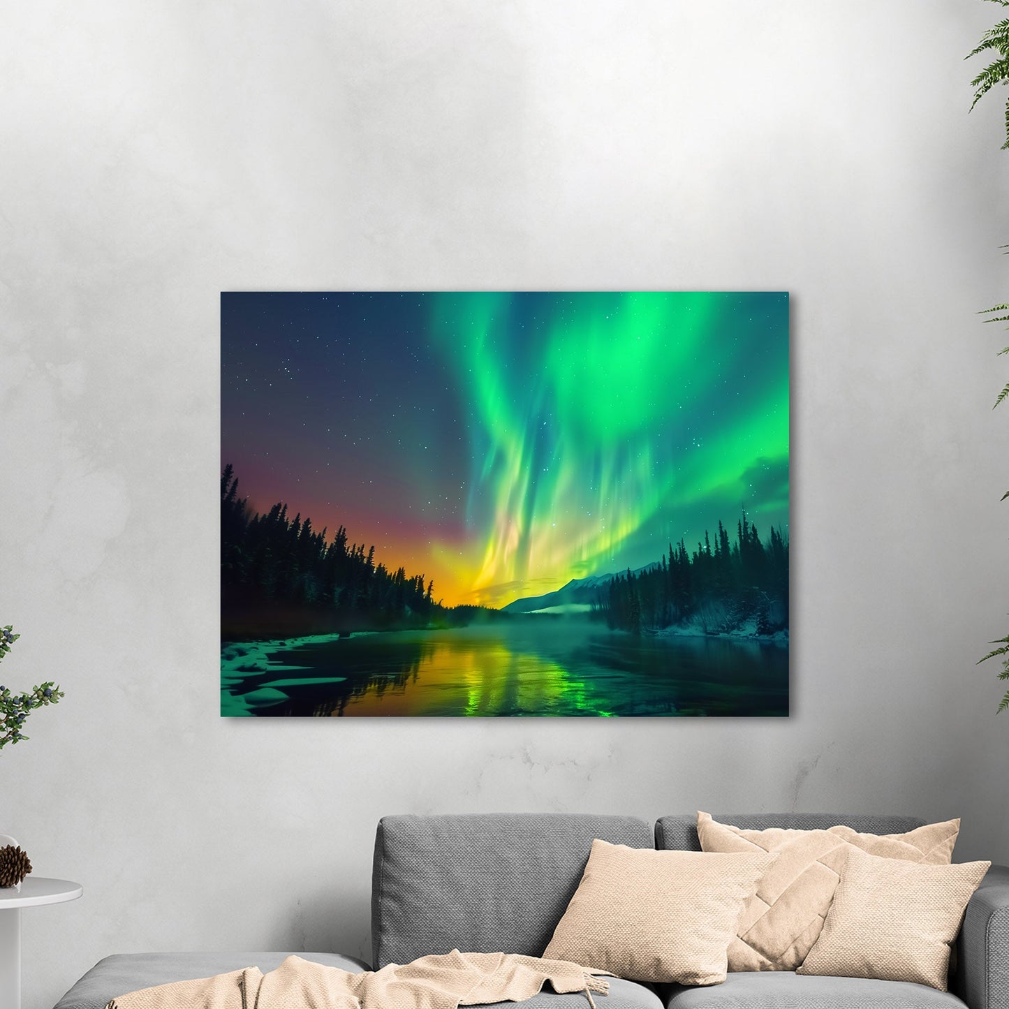 Shimmering Aurora Borealis Wall Art - Enchanted Ethereal Vision