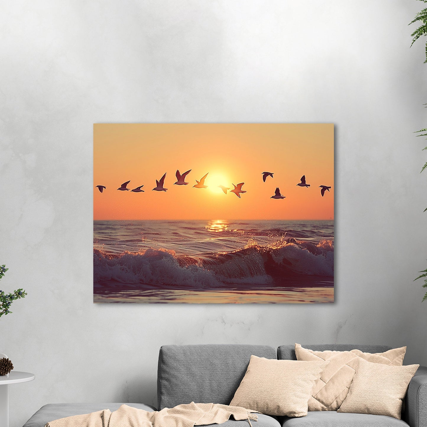 A mesmerizing ocean of birds at sunrise - Sparkling Horizon