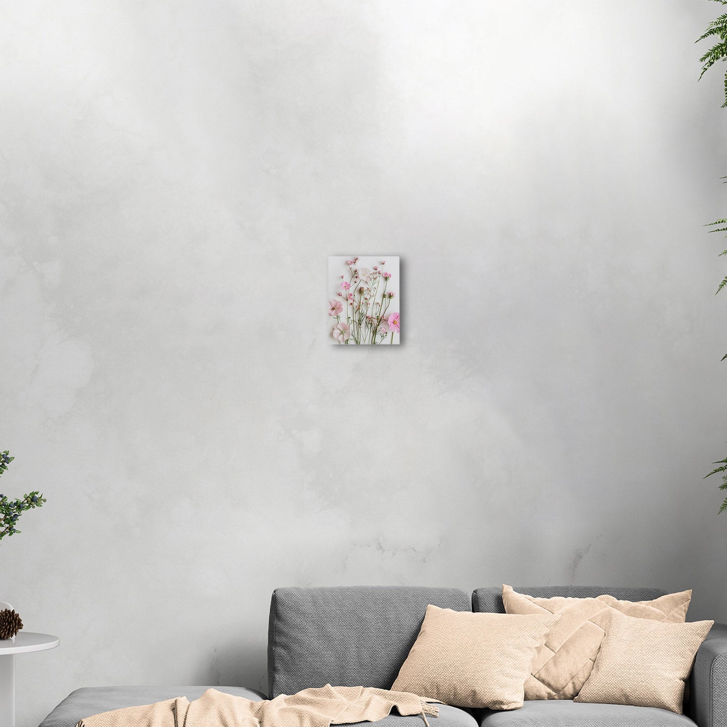 Elegant pink wildflower botanical wall art -Enchanted Blossoms