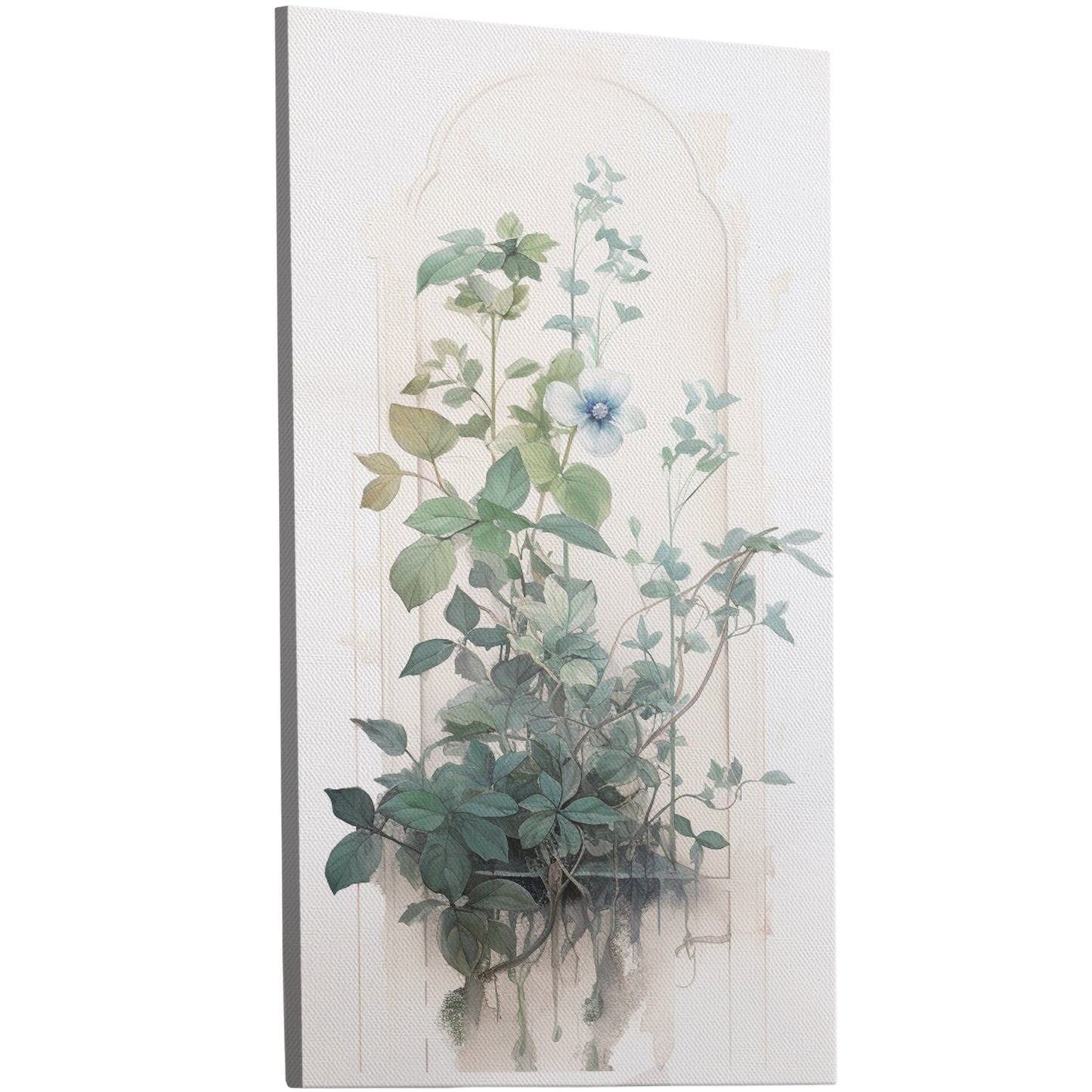 Watercolor Painting of Blue Wildflower