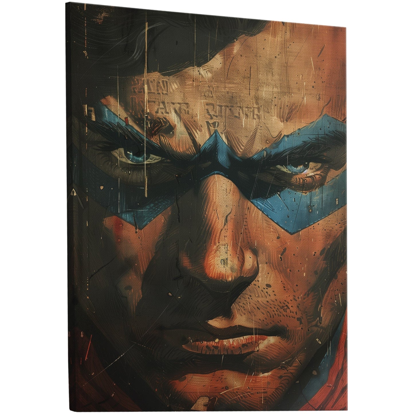 Vintage superhero comic inspired wall art piece with retro design
