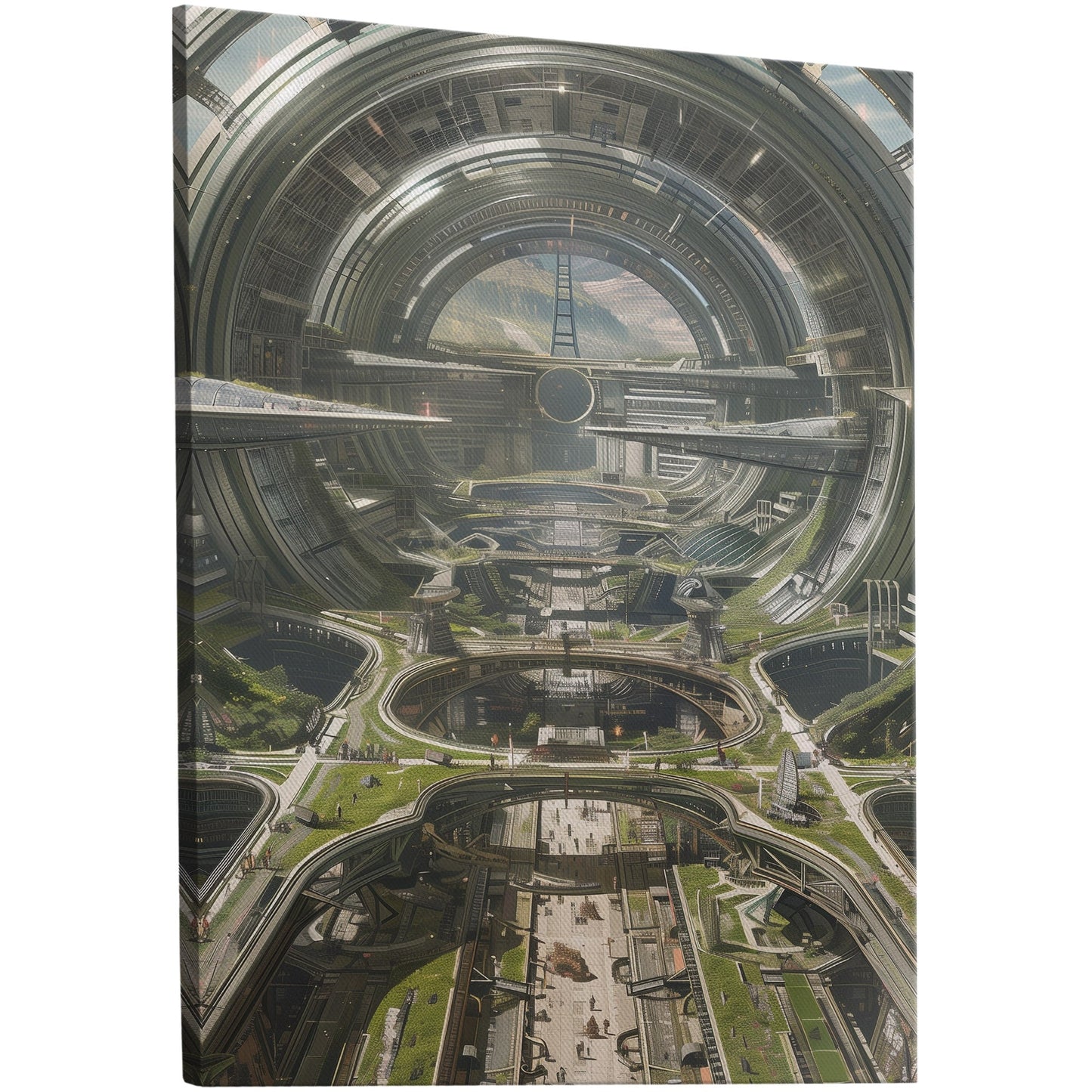 Digital Concept art of a future cityscape - Utopian Cyborg City