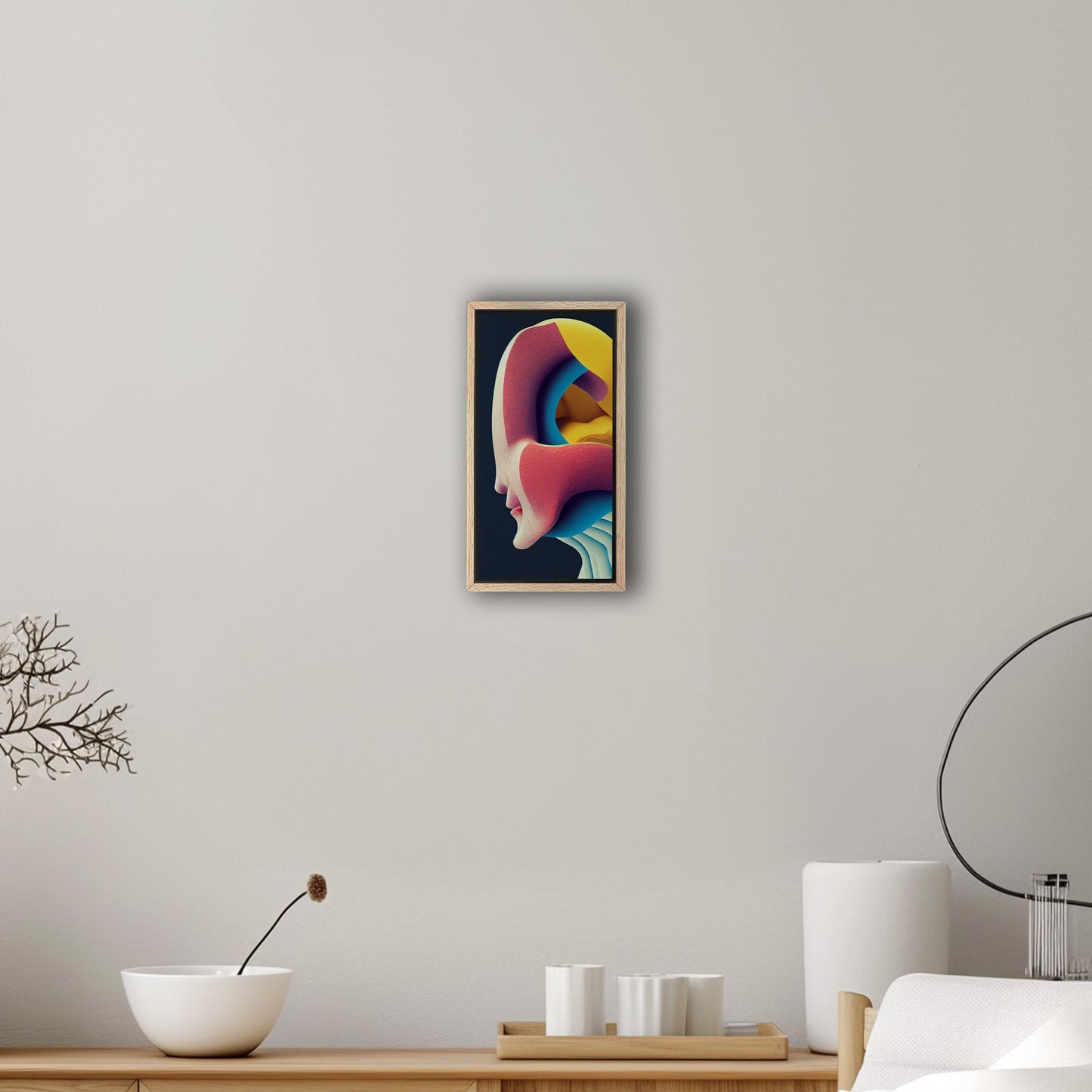 Abstract chaos meets midcentury charm - Vibrant Chaos Unleashed