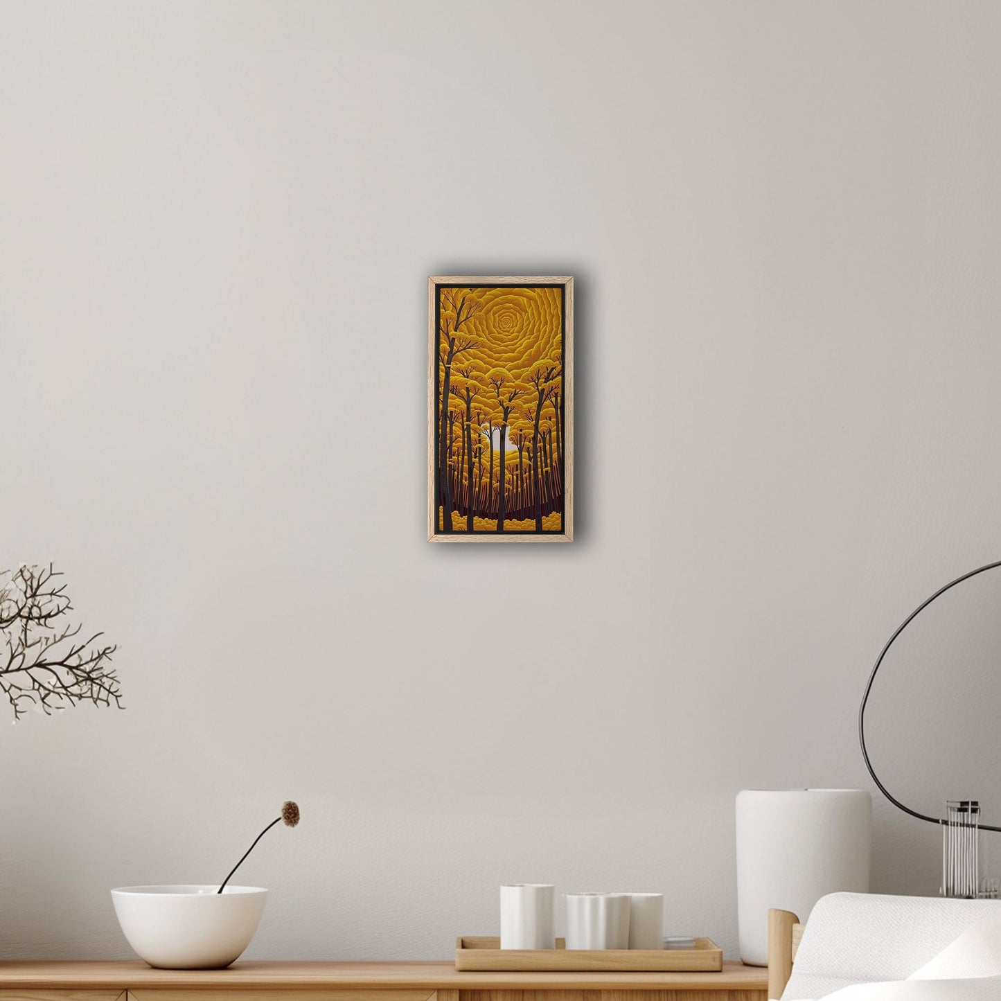 Romantic Stylized Painting of Autumn Woods - Ethereal Golden Woods: A Romance