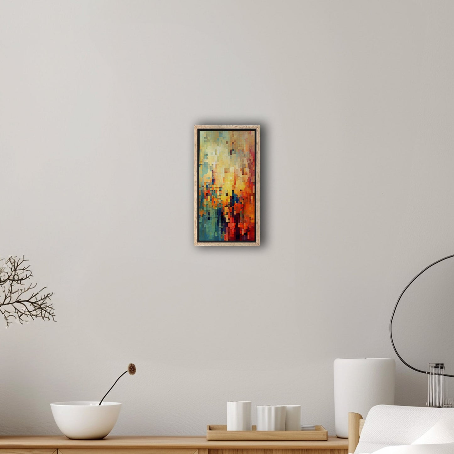 Pixelated mosaic retro abstract patterned geometric - Mesmerizing Modern Elegance