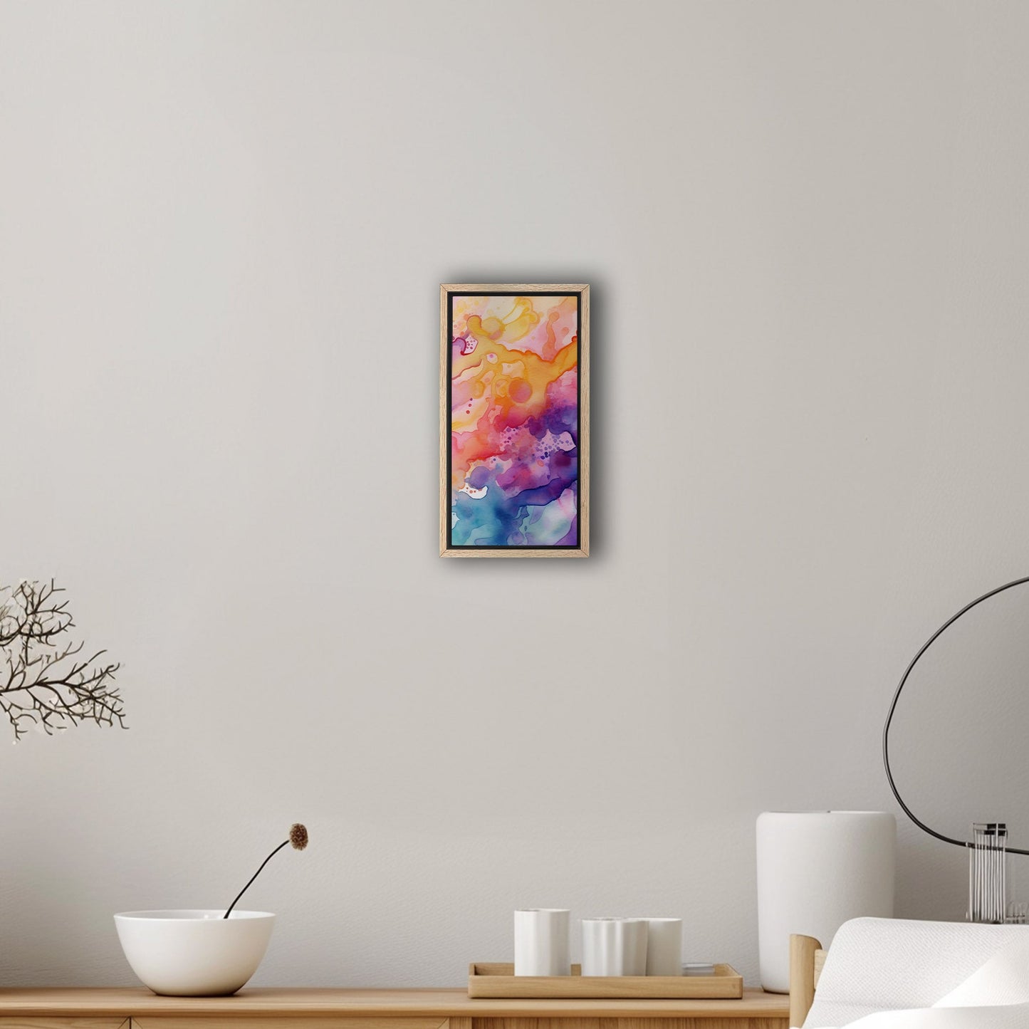 Abstract watercolor art with vibrant colors