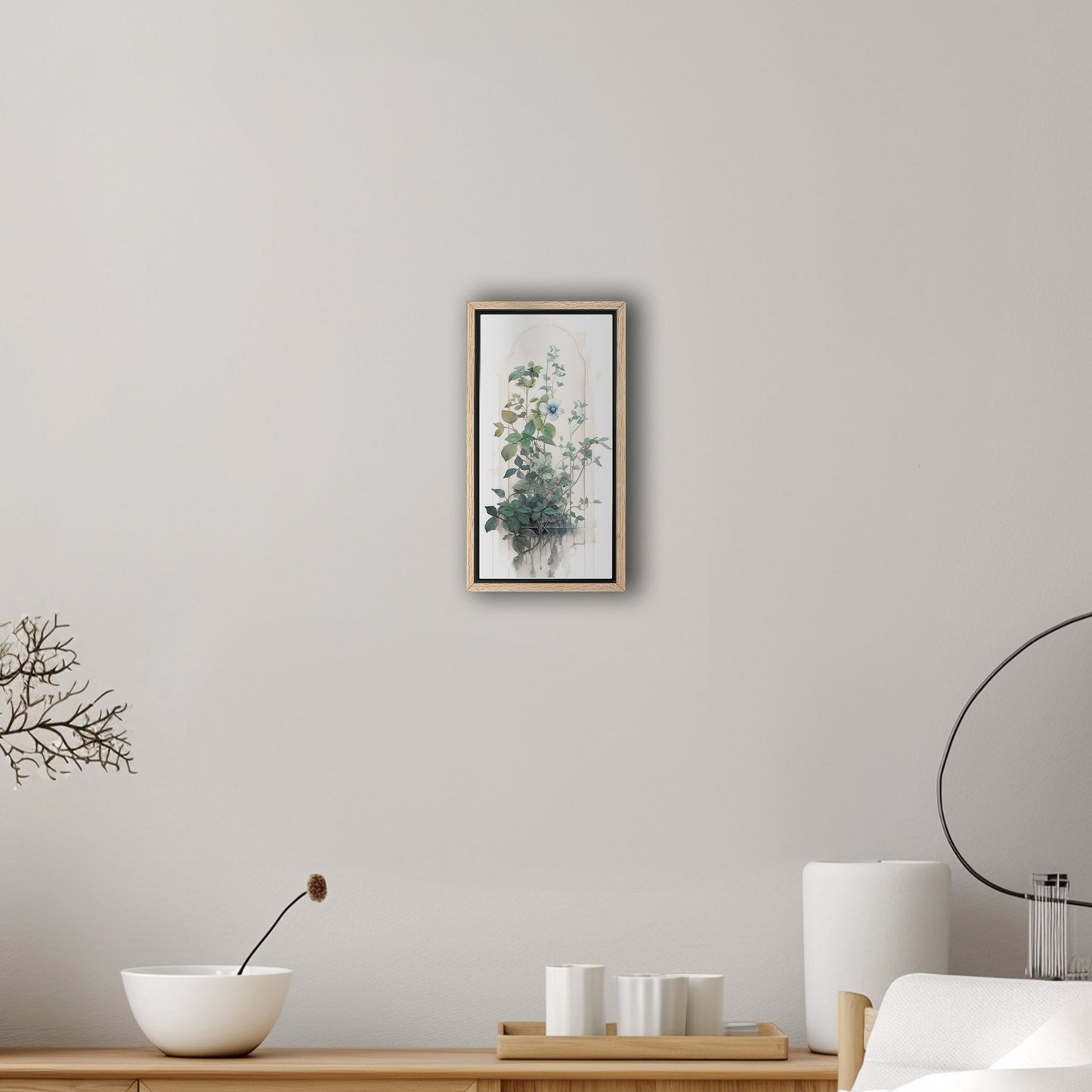 Watercolor Painting of Blue Wildflower