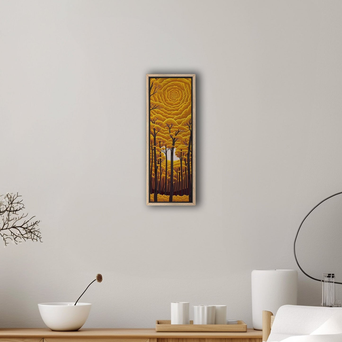 Romantic Stylized Painting of Autumn Woods - Ethereal Golden Woods: A Romance