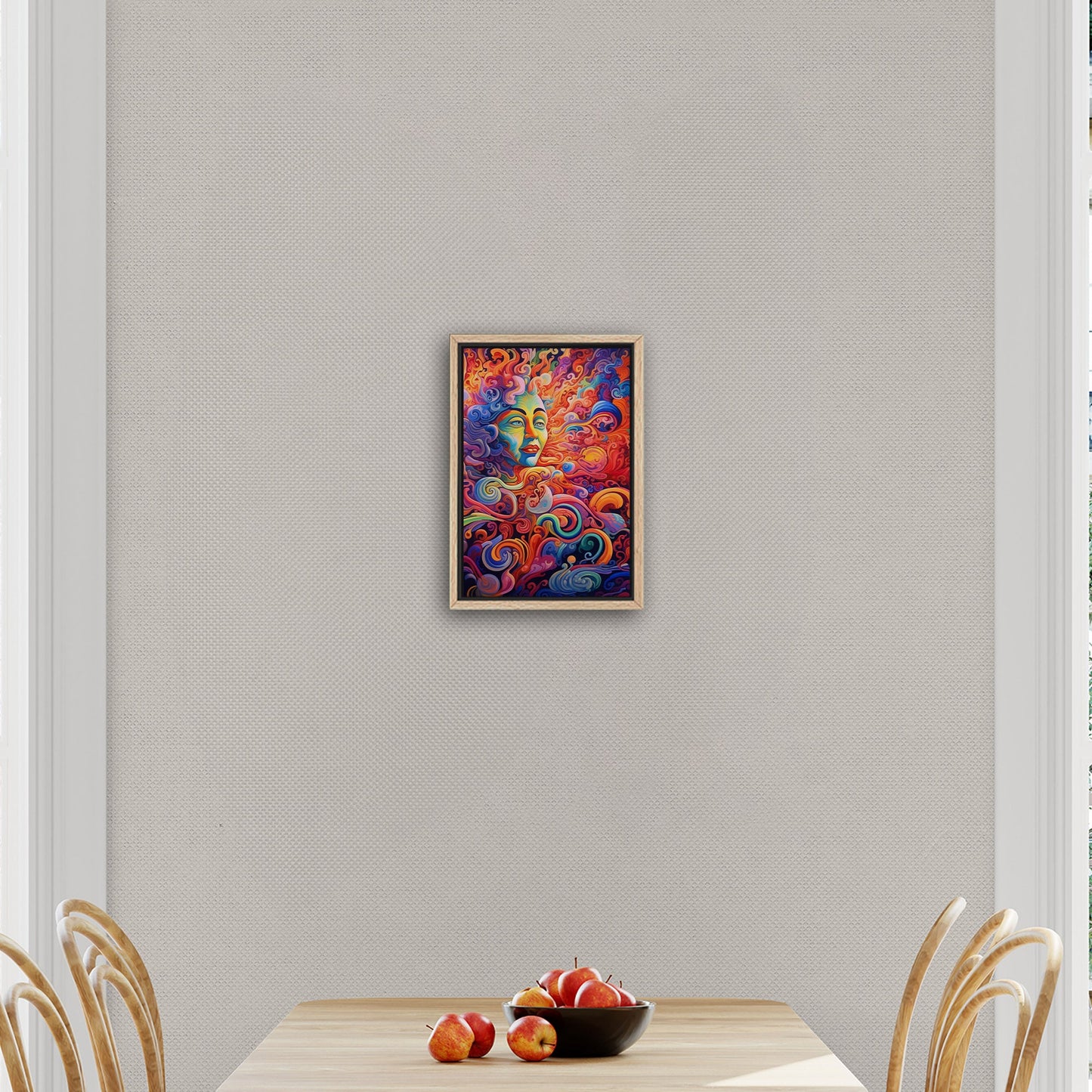 Psychedelic abstract airbrush painting of Vibrant Ebony - Enigmatic Revolution
