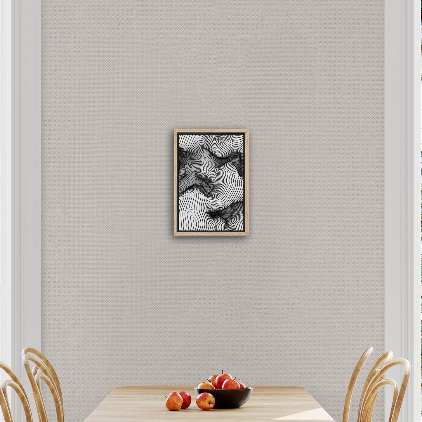 Abstract topographic black and white texture - Ethereal Oscillations