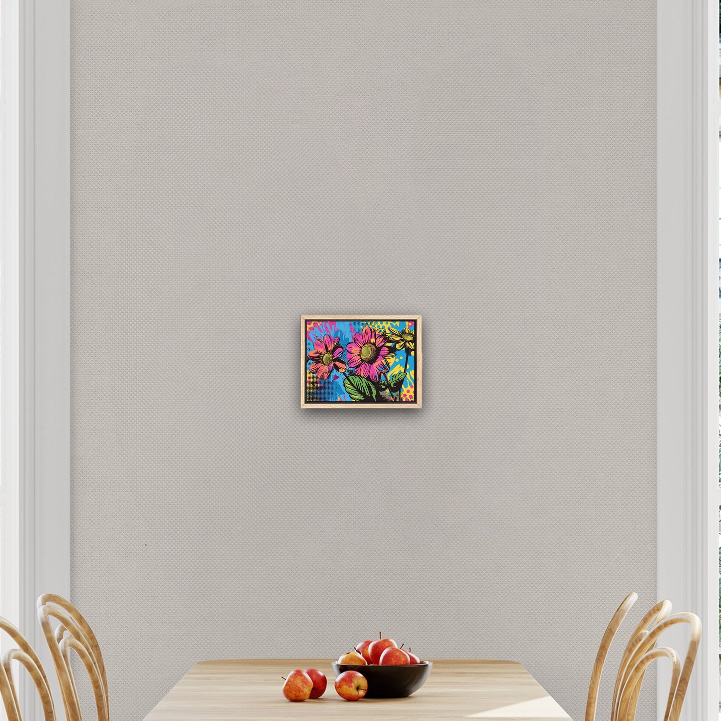 Flowers in Pop Art Printed Style - Blossoms of Creativity