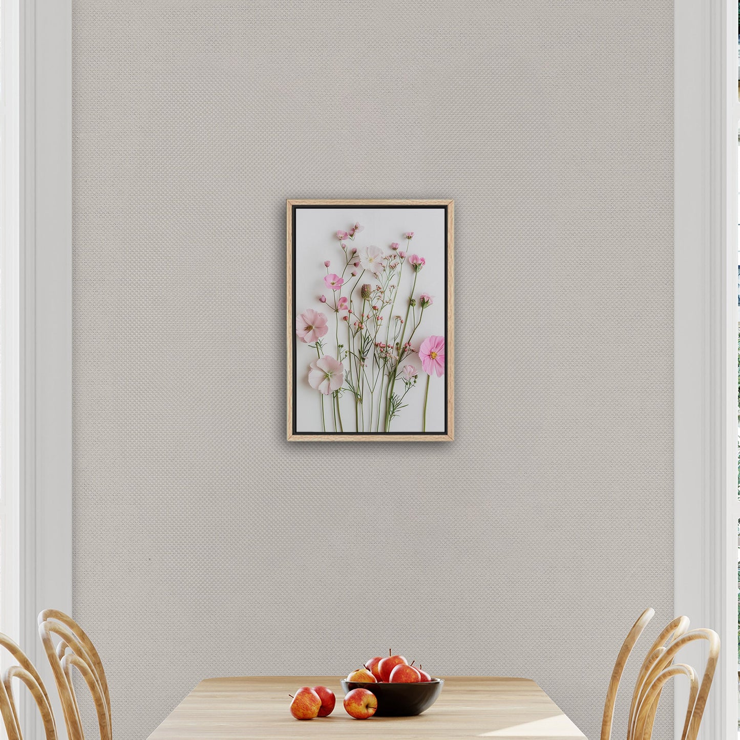 Elegant pink wildflower botanical wall art -Enchanted Blossoms