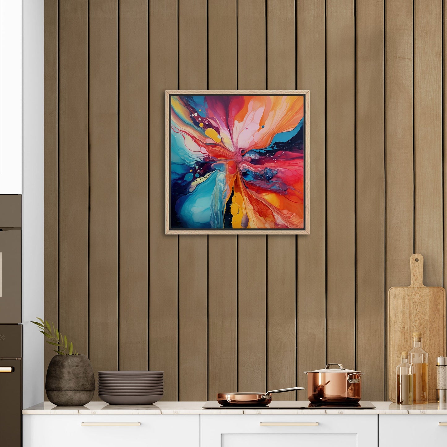 Abstract Splatter Oil Painting - Color Wave Splash