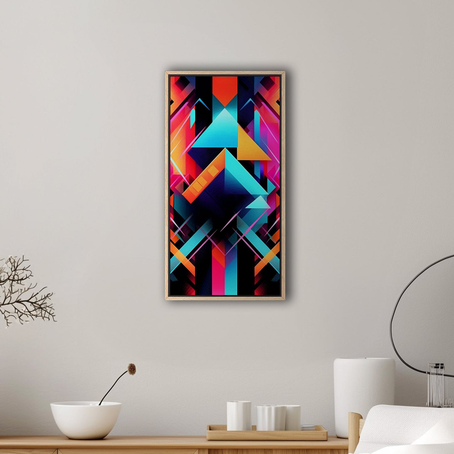Bold neon geometric shapes - Electric Oasis