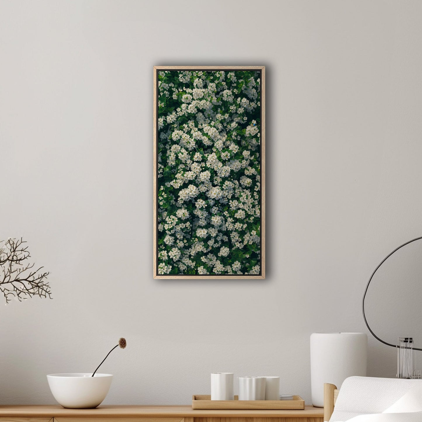 Field of White Flowers - Tranquil Oasis