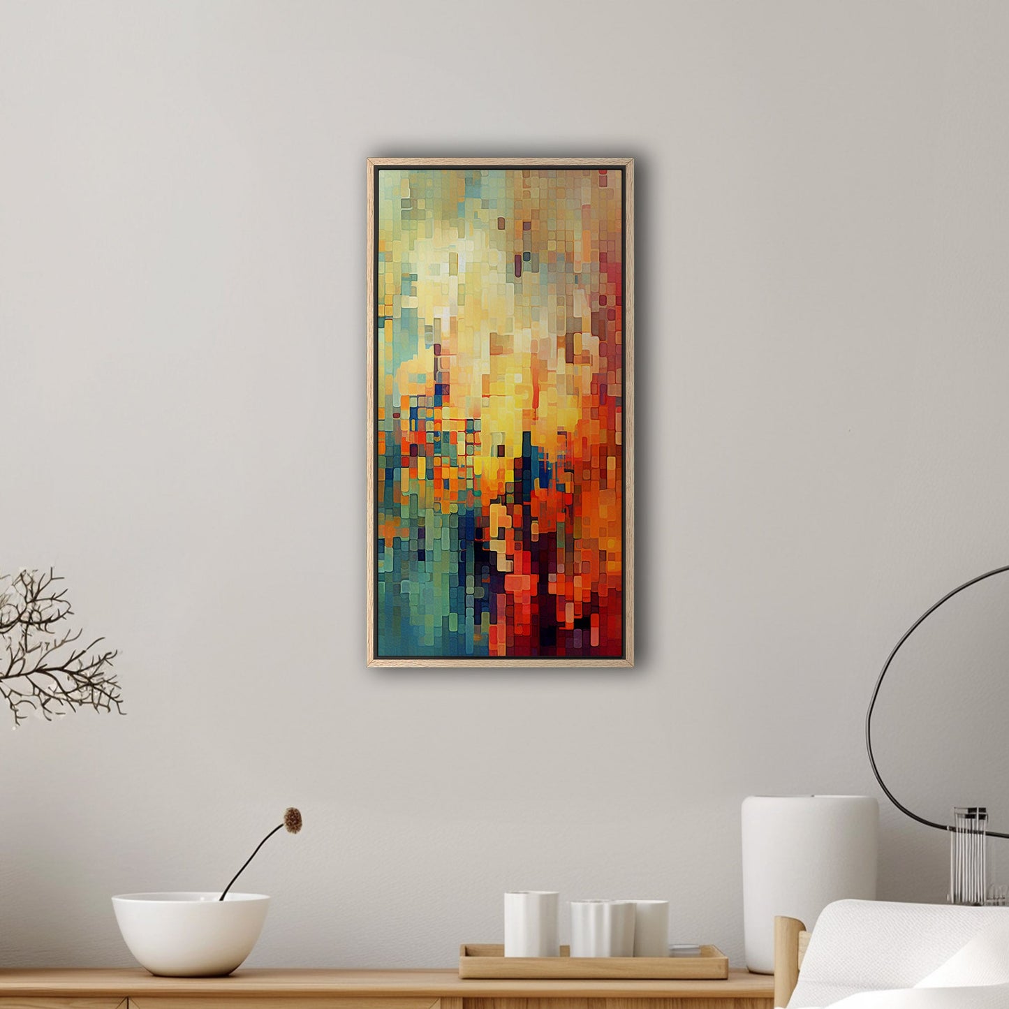 Pixelated mosaic retro abstract patterned geometric - Mesmerizing Modern Elegance