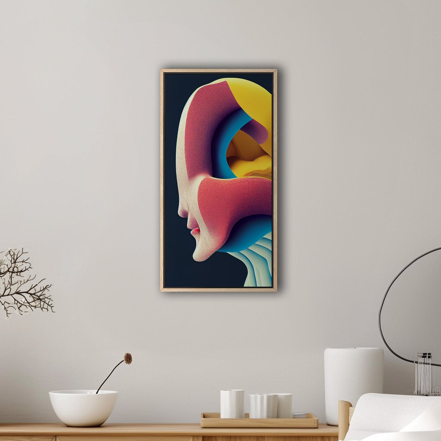 Abstract chaos meets midcentury charm - Vibrant Chaos Unleashed