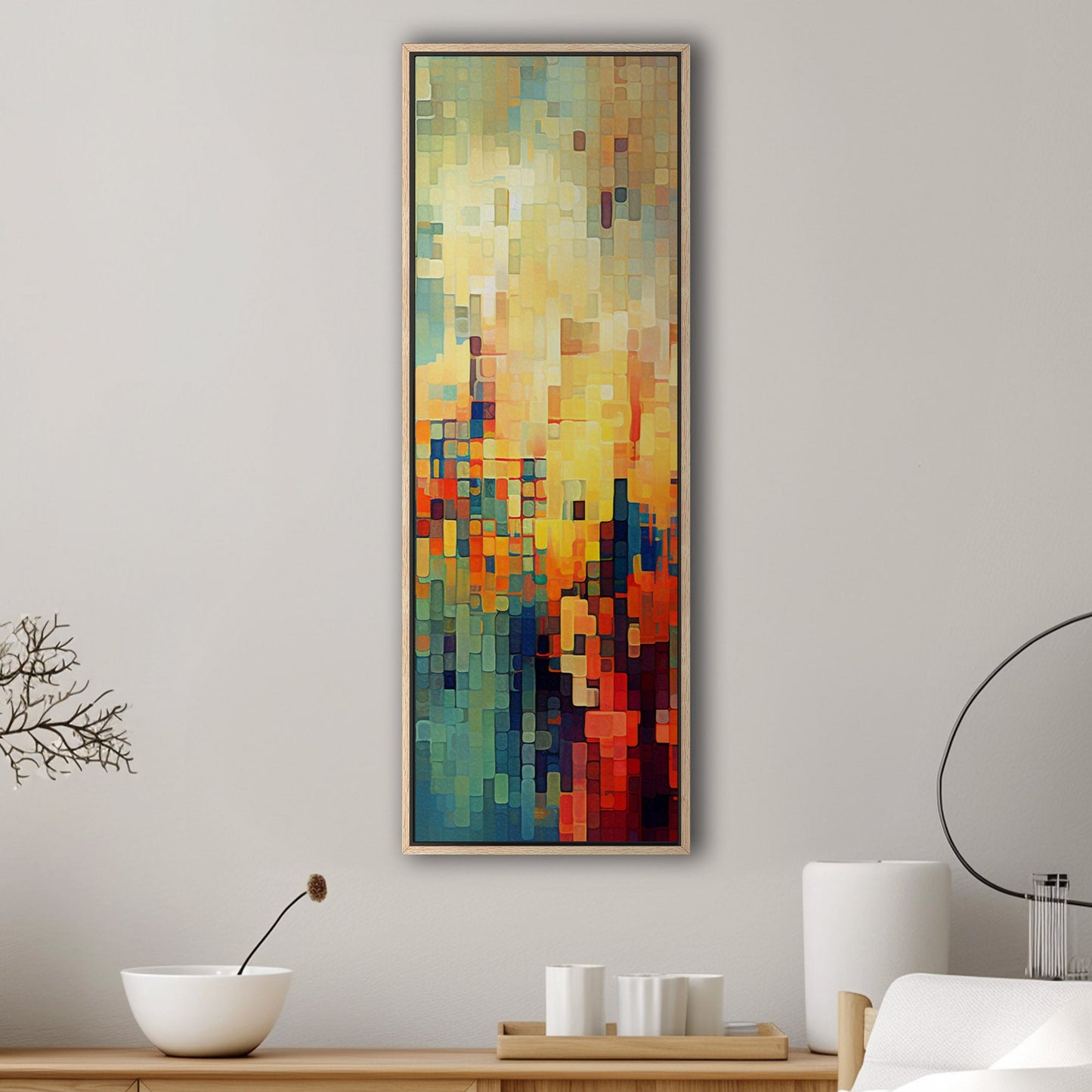 Pixelated mosaic retro abstract patterned geometric - Mesmerizing Modern Elegance