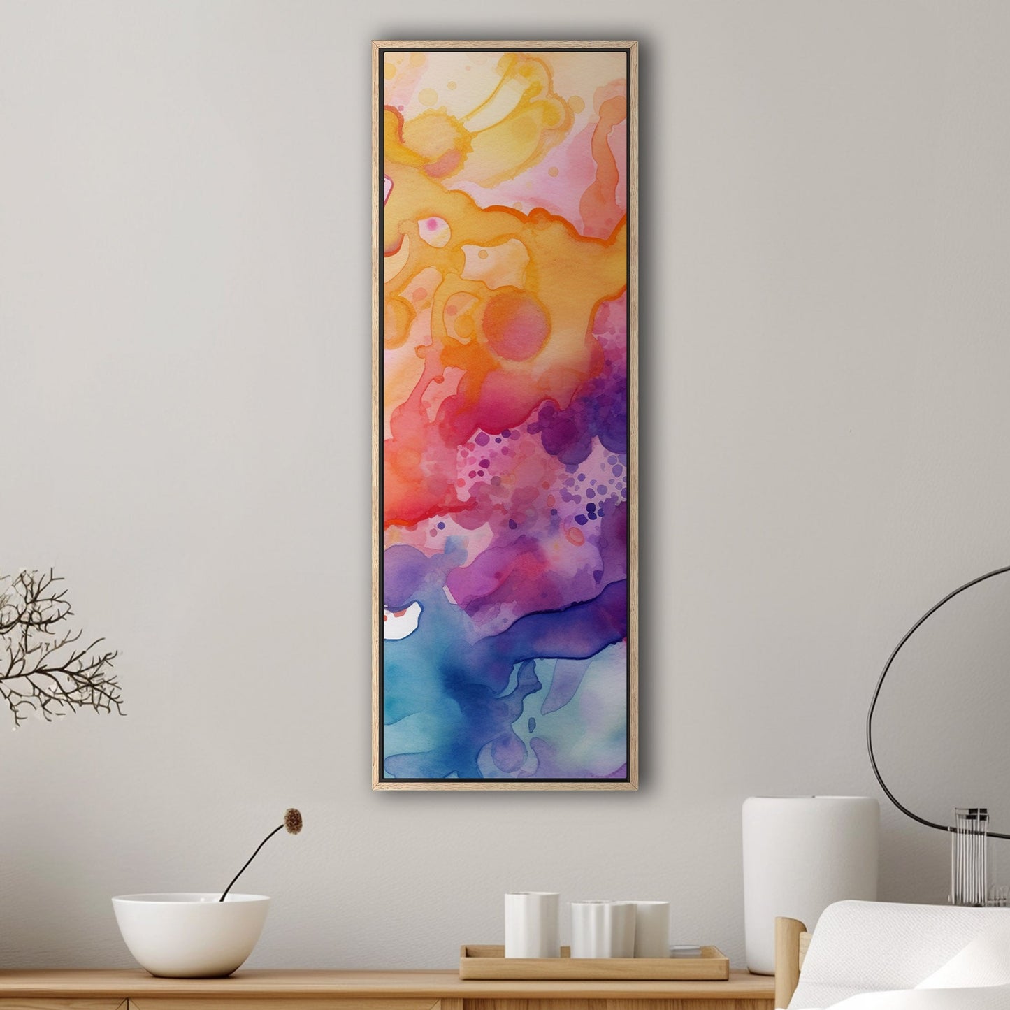 Abstract watercolor art with vibrant colors