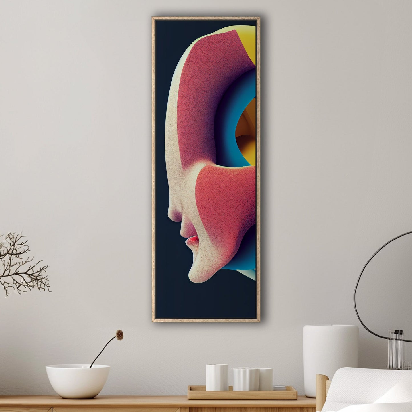 Abstract chaos meets midcentury charm - Vibrant Chaos Unleashed