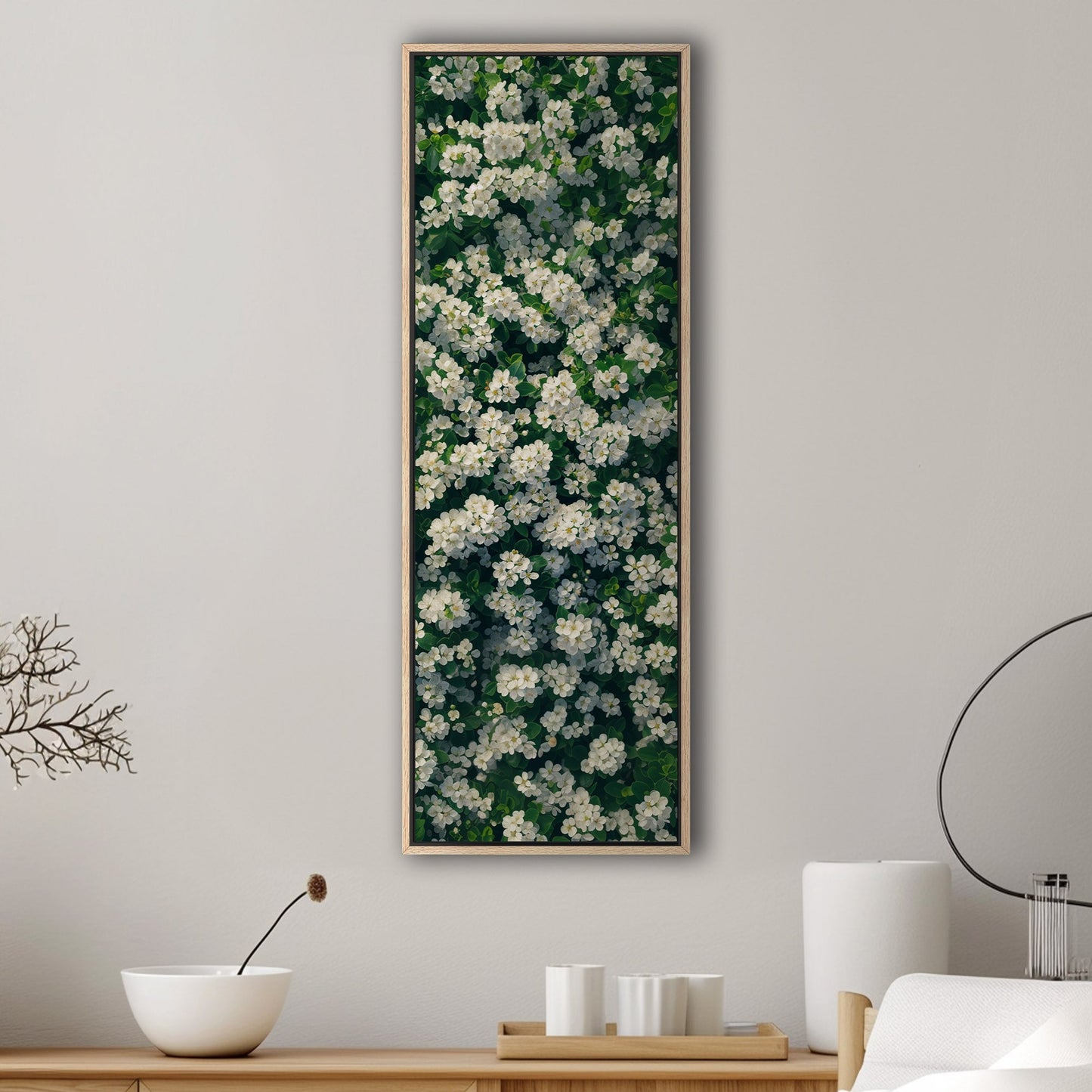 Field of White Flowers - Tranquil Oasis