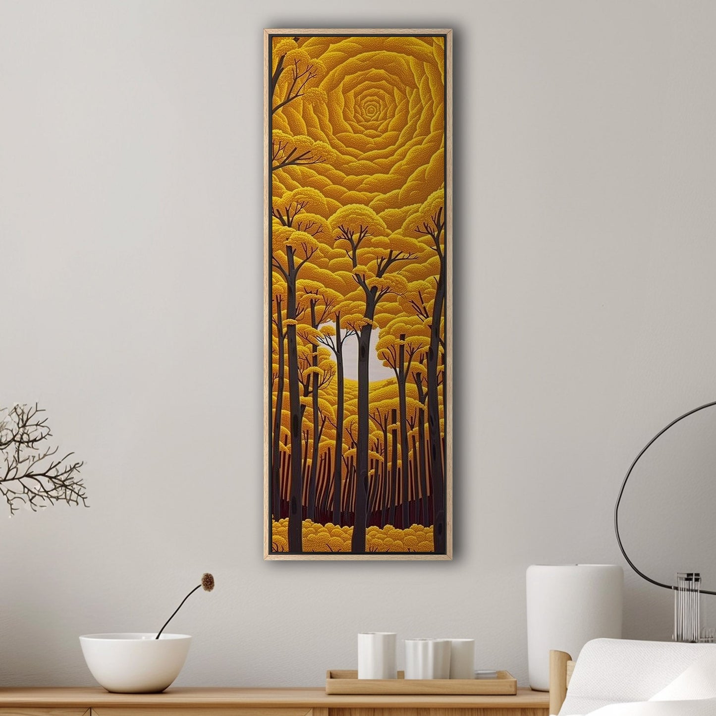 Romantic Stylized Painting of Autumn Woods - Ethereal Golden Woods: A Romance