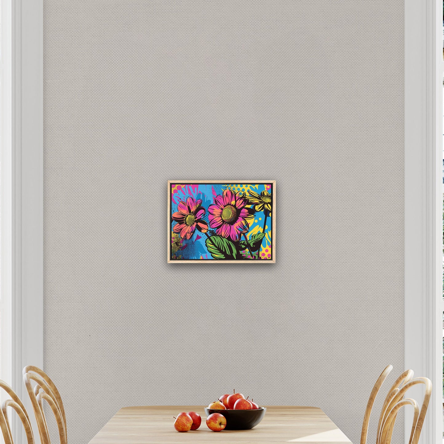 Flowers in Pop Art Printed Style - Blossoms of Creativity
