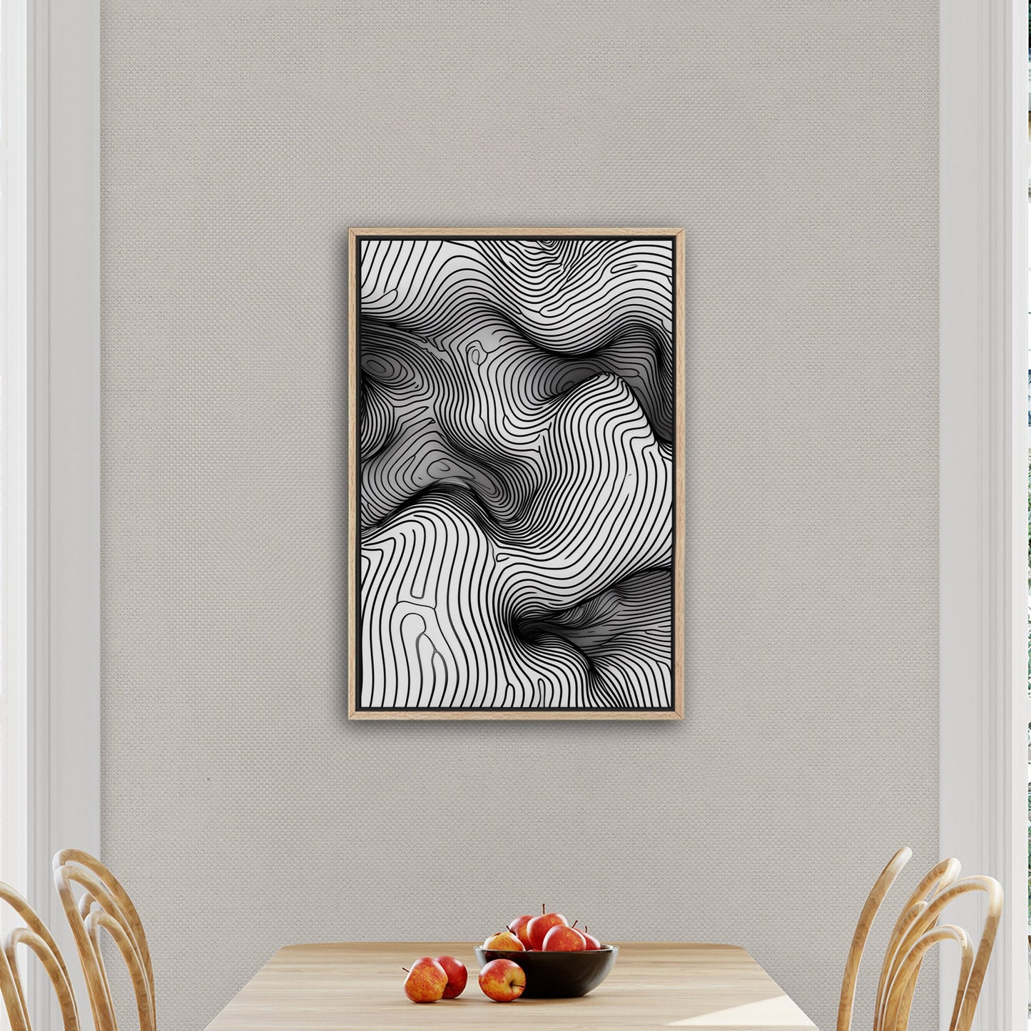 Abstract topographic black and white texture - Ethereal Oscillations