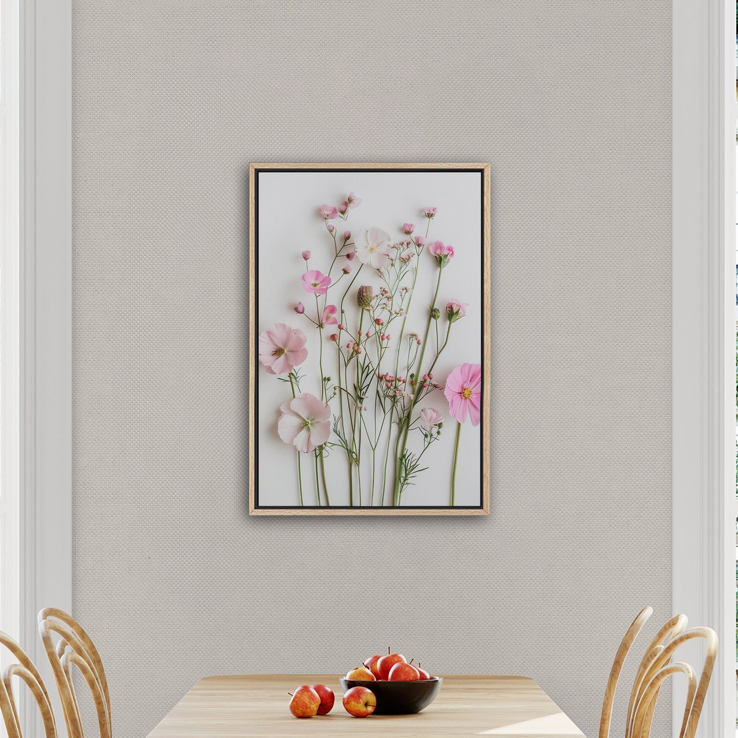 Elegant pink wildflower botanical wall art -Enchanted Blossoms