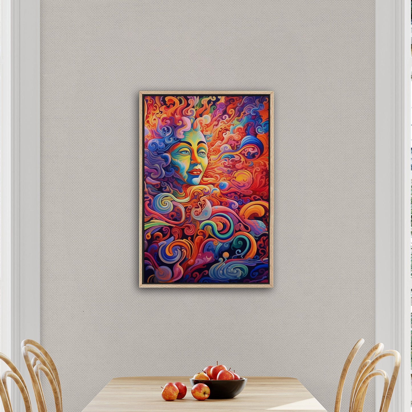 Psychedelic abstract airbrush painting of Vibrant Ebony - Enigmatic Revolution