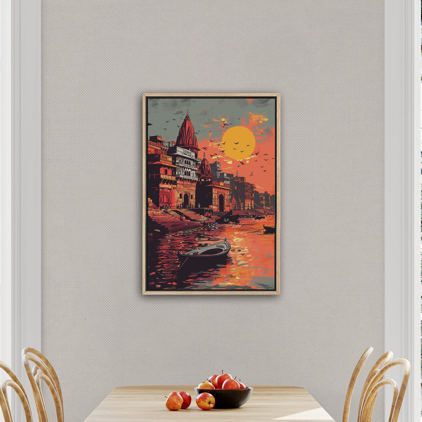 Vibrant Banaras Ghat illustration - Cultural Oasis